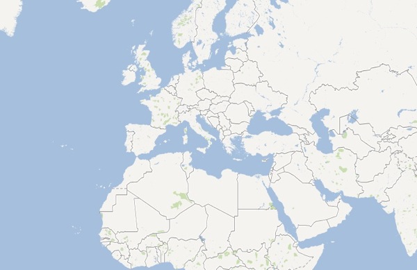 World Map No Names Google Maps Without Any Labels/Country Names · Mark Needham